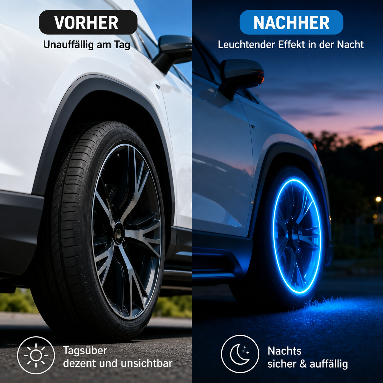 BoostTime™ Leuchtende Ventilkappen – Blau / Grün | 10er Set