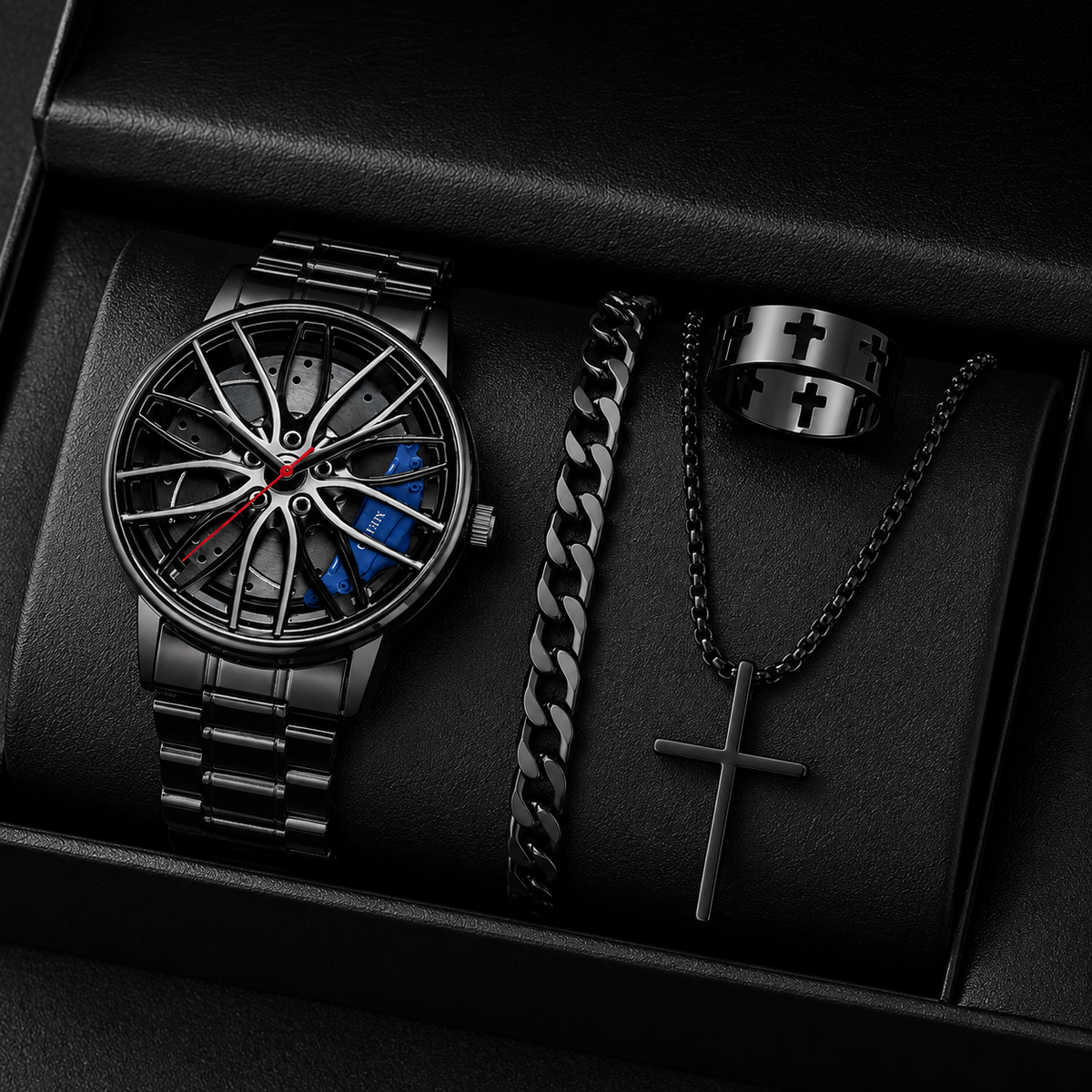 BoostTime™ Vortex Wheel Watch 4 in 1 – Premium Felgenuhr mit Edelstahlarmband