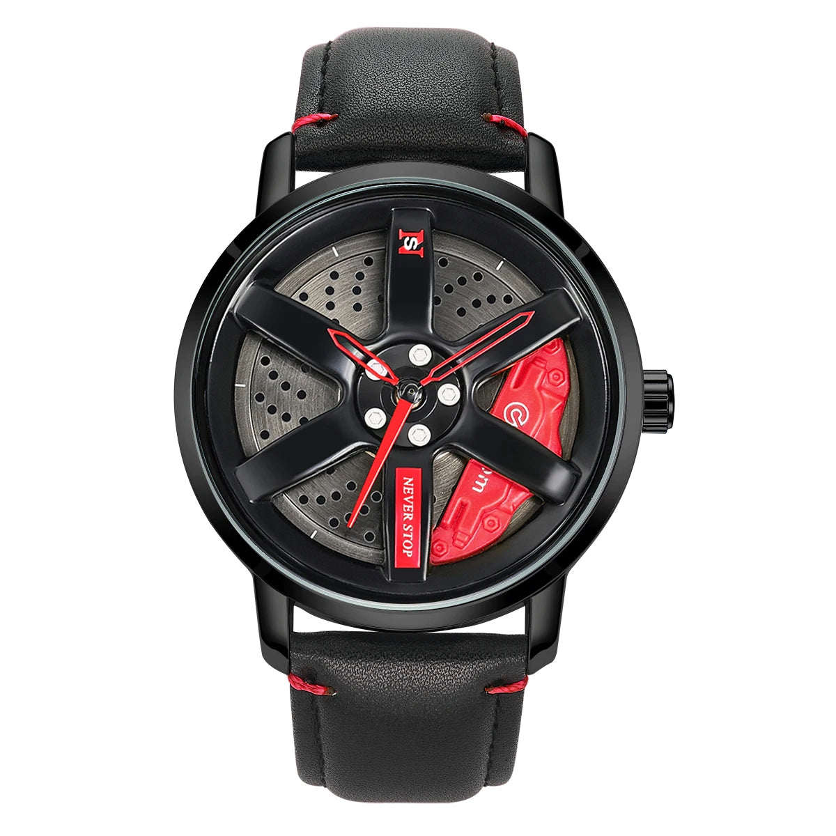 Felgenuhr – Sportliche Herren-Armbanduhr im Felgendesign mit Quarzwerk