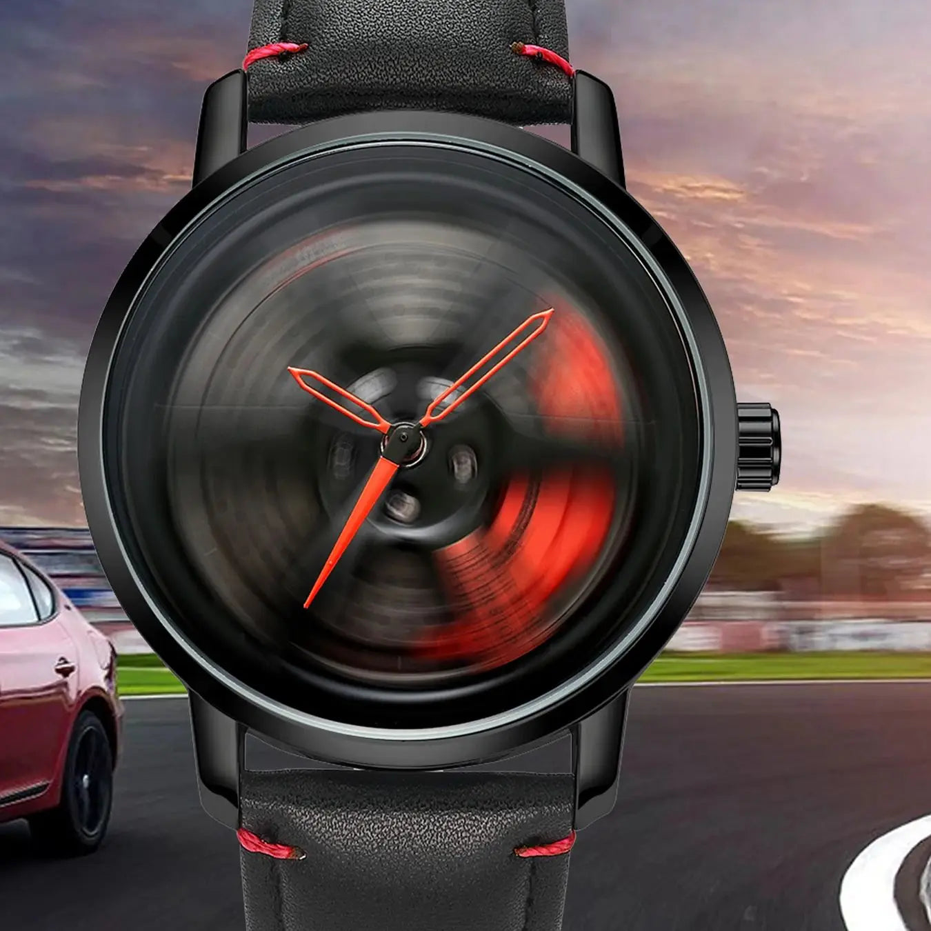 Felgenuhr – Sportliche Herren-Armbanduhr im Felgendesign mit Quarzwerk