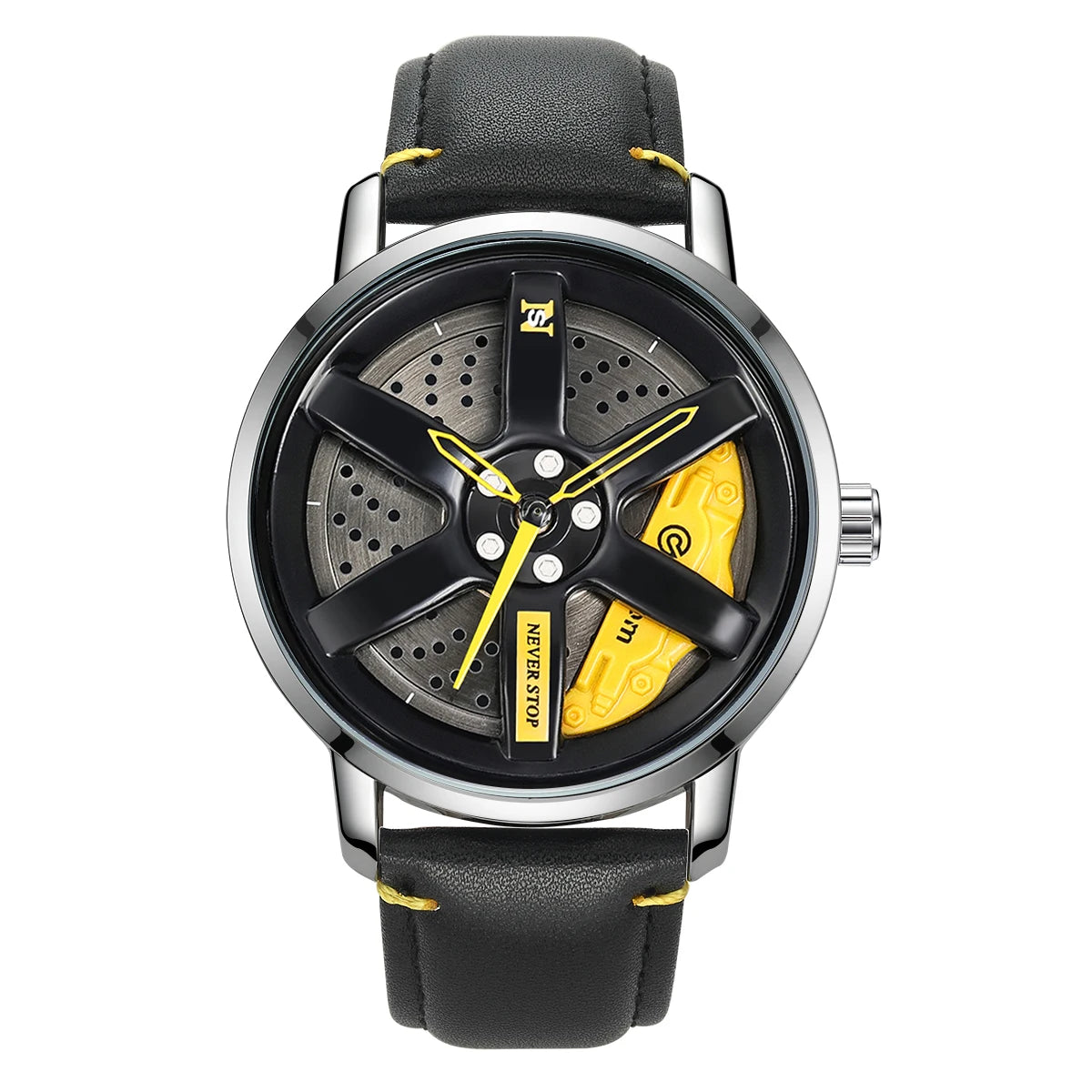 Felgenuhr – Sportliche Herren-Armbanduhr im Felgendesign mit Quarzwerk
